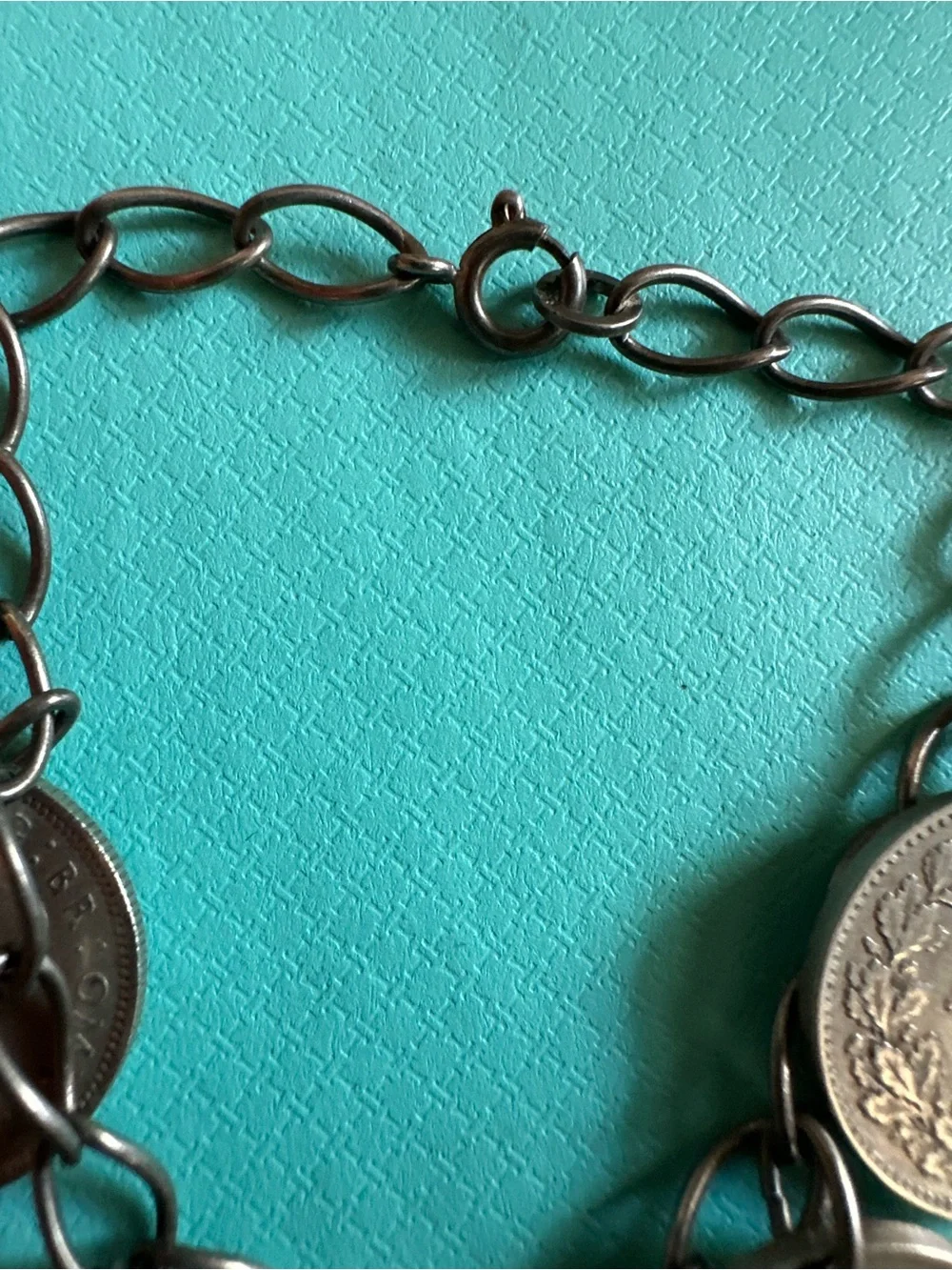 Vintage Sterling Silver Bracelet With International Coins